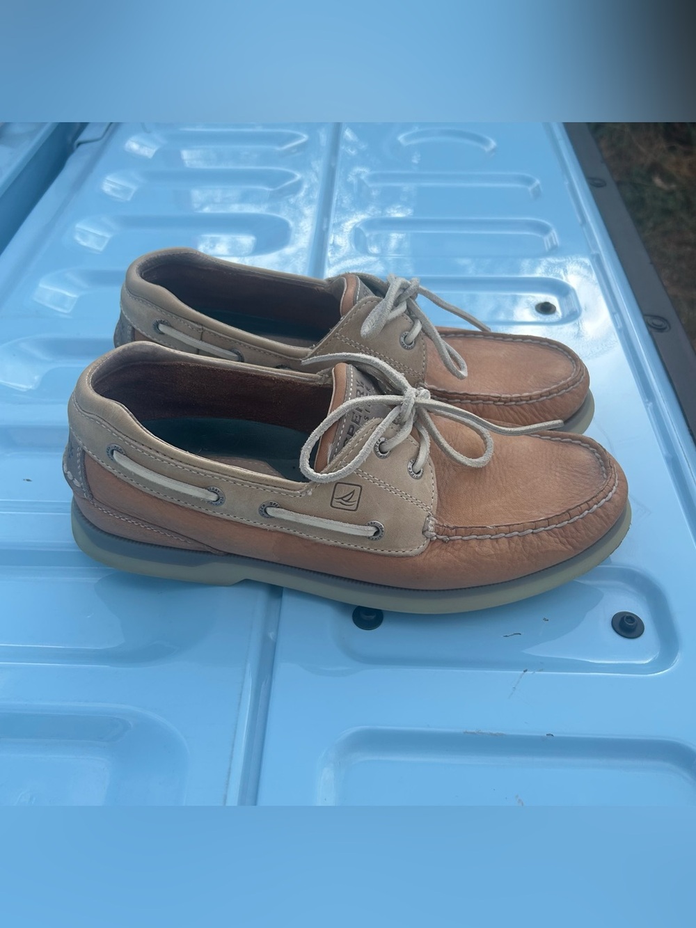 Sperry Two-Tone Brown and Tan Leather Boat Shoes
